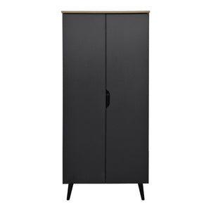 Παπουτσοθήκη-ντουλάπα Oufelia pakoworld sonoma-ανθρακί 60x32.5x134.5εκ