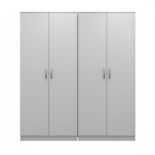 Ντουλάπα τετράφυλλη Athos Ι pakoworld λευκή 160x42x180εκ