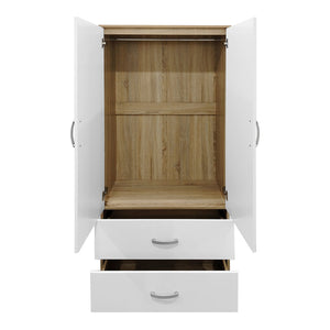 Ντουλάπα τετράφυλλη Athos pakoworld sonoma-λευκό 160x42x180εκ