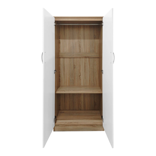 Ντουλάπα εξάφυλλη Athos I pakoworld sonoma-λευκό 240x42x180εκ