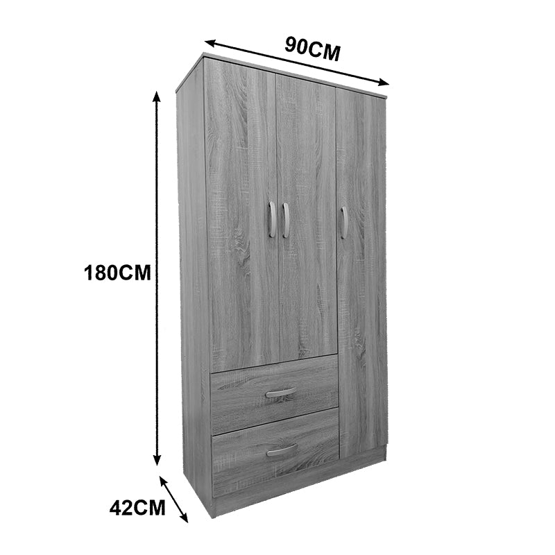 Ντουλάπα πεντάφυλλη με πατάρι Athos I pakoworld wenge 170x42x240εκ