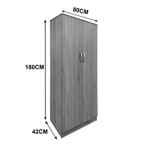 Ντουλάπα τετράφυλλη με πατάρι Athos Ι pakoworld sonoma 160x42x240εκ