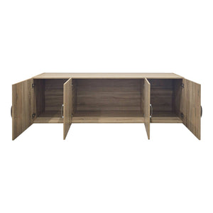 Ντουλάπα τετράφυλλη και πατάρι Alvia pakoworld sonoma 200x51x240εκ