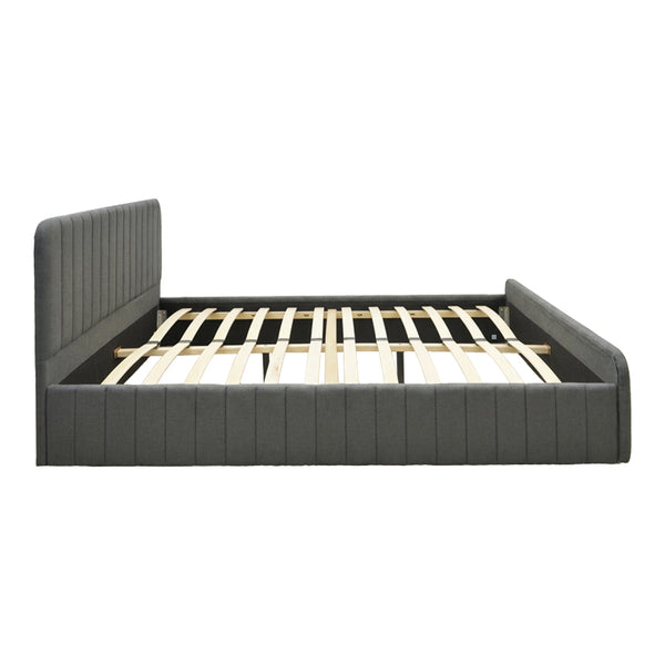 Κρεβάτι διπλό Myrelia pakoworld ανθρακί ύφασμα 160x200εκ