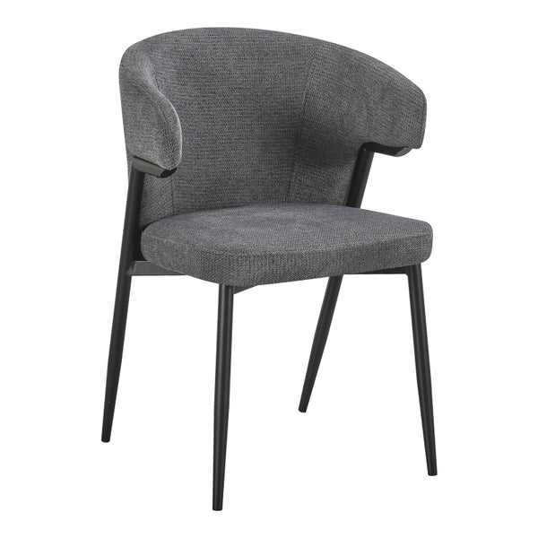 Πολυθρόνα Ezande pakoworld ανθρακί ύφασμα με μαύρο μεταλλικό πόδι 48x55x81