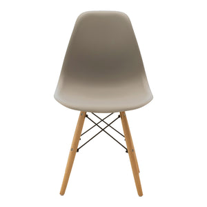 Καρέκλα Julita pakoworld cappuccino PP με ξύλινο πόδι σε φυσική απόχρωση 46x52x81εκ
