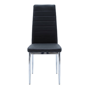 Καρέκλα Parker pakoworld μαύρο PU με πόδι χρωμίου 41x48x96εκ