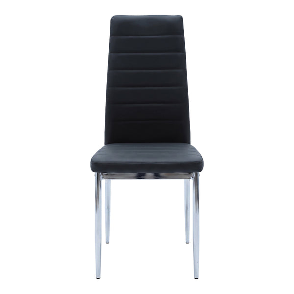 Καρέκλα Parker pakoworld μαύρο PU με πόδι χρωμίου 41x48x96εκ